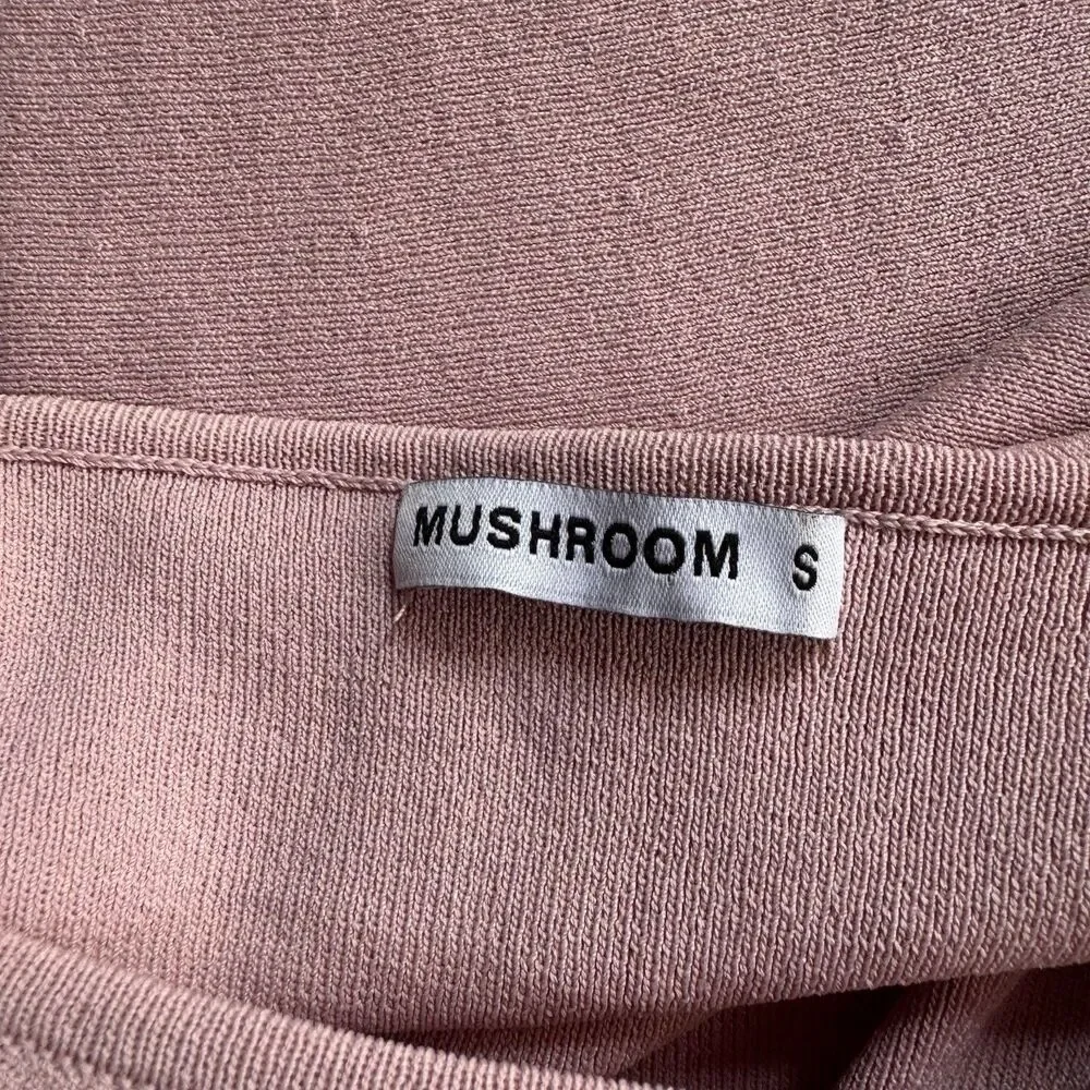 2 Set Stretch Tracksuit Tennis Skirt And Crop Top Pink Size S Y2K Mushroom - Picture 7 of 8